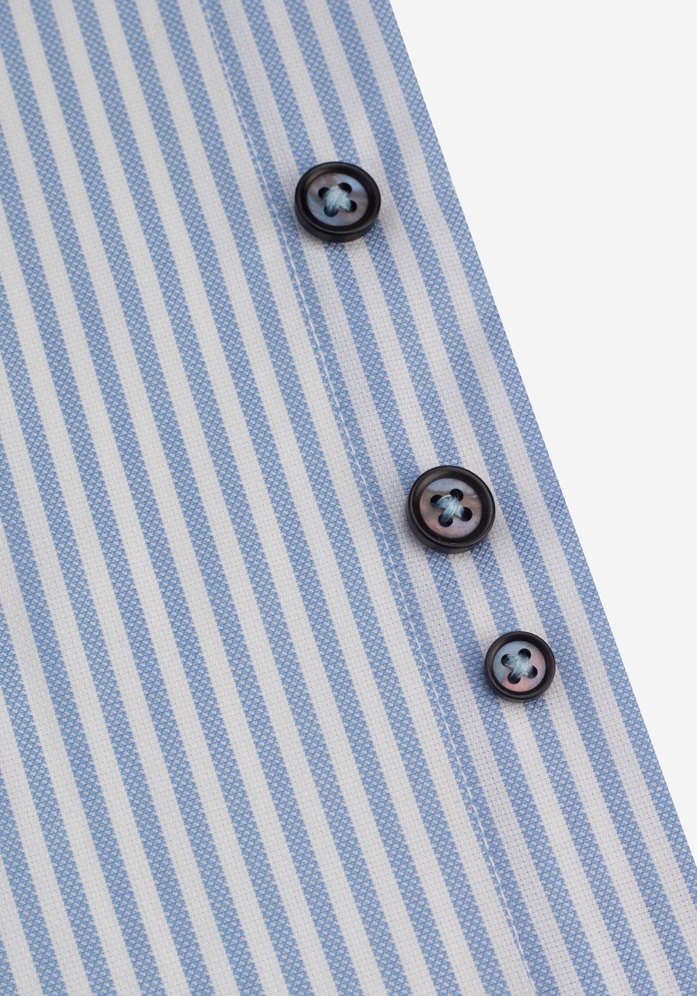 Soft Blue Stripe Two-Ply Oxford Shirt