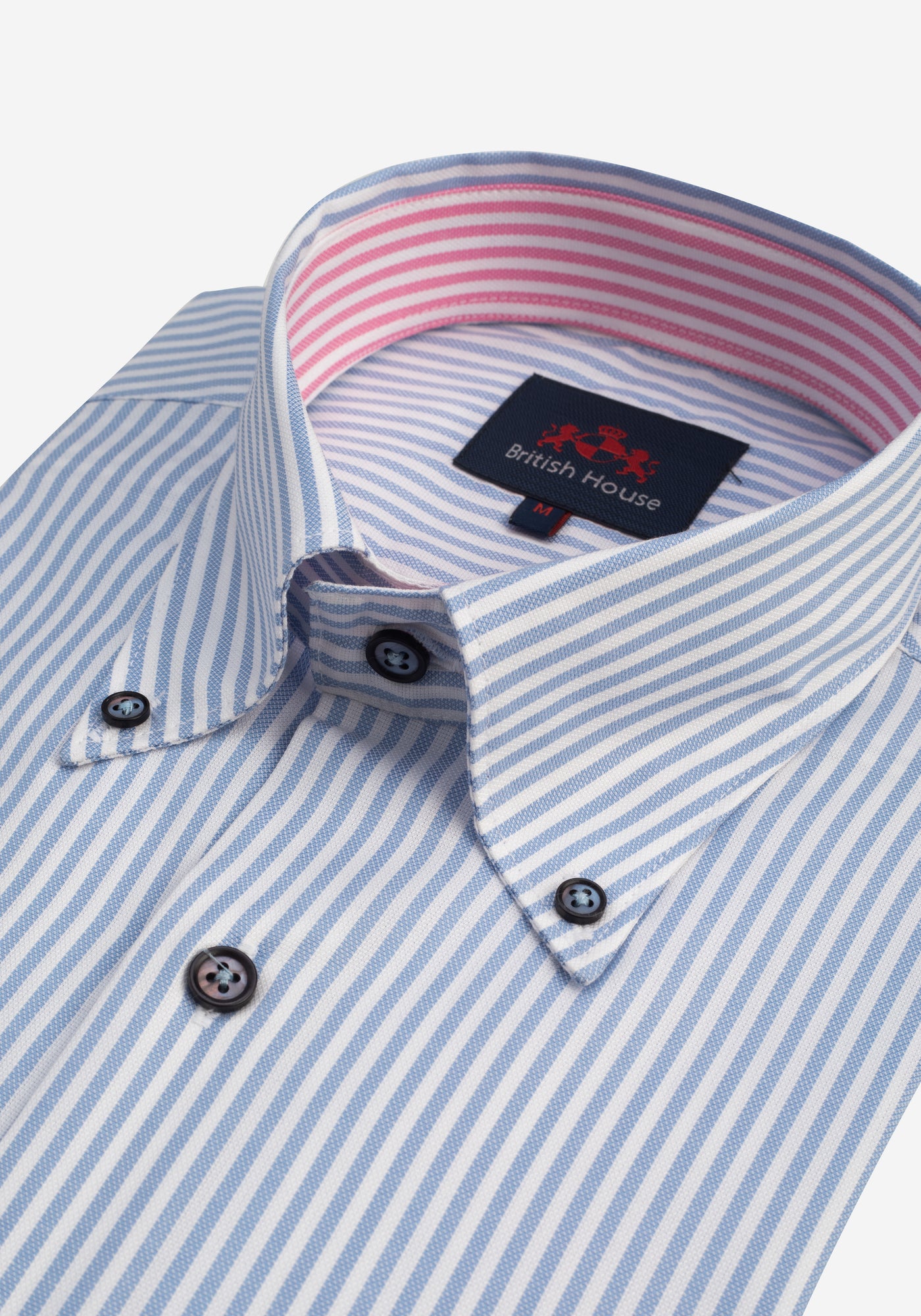 Soft Blue Stripe Two-Ply Oxford Shirt