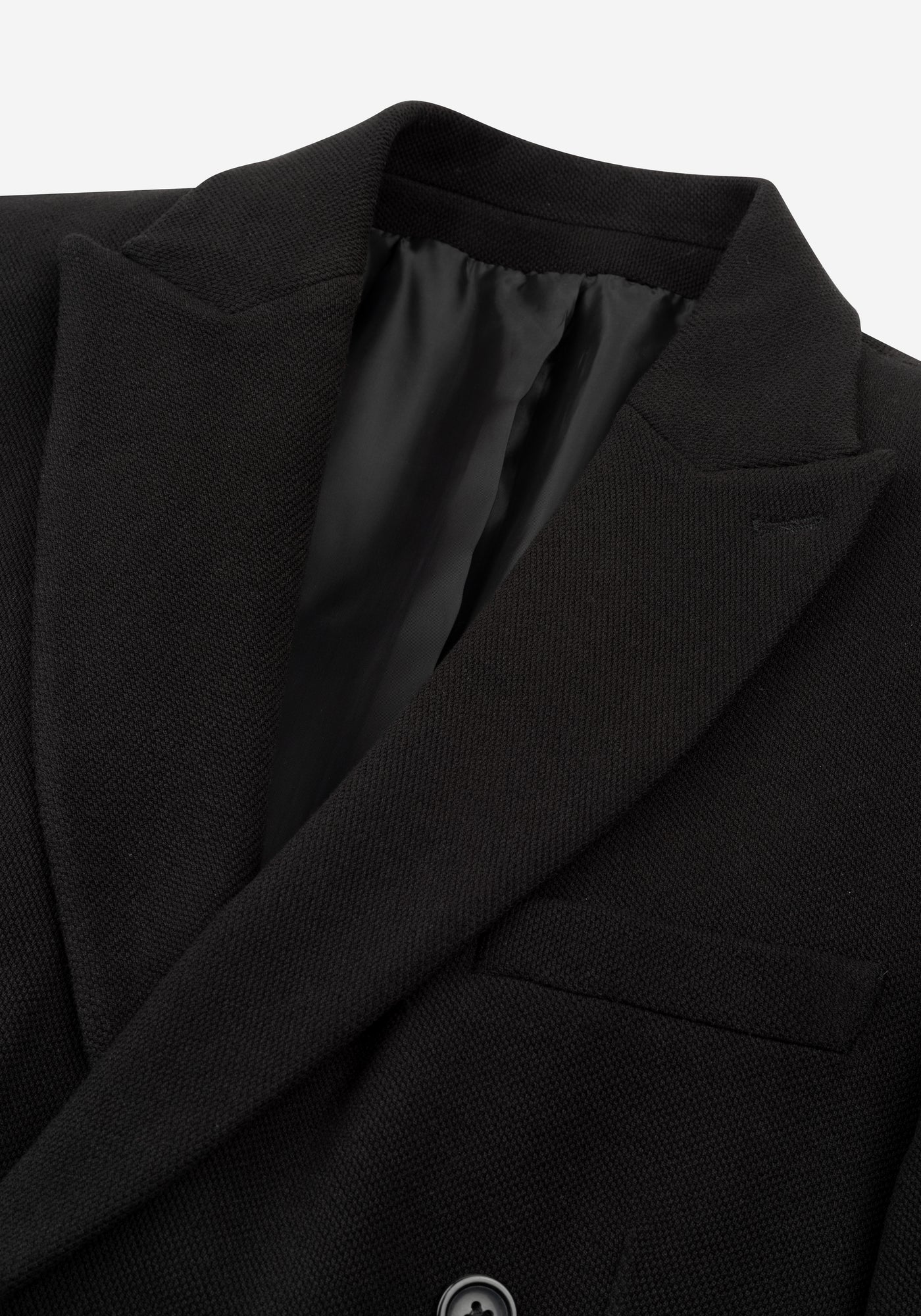 Vanta Black Double-Breasted Poly Blazer