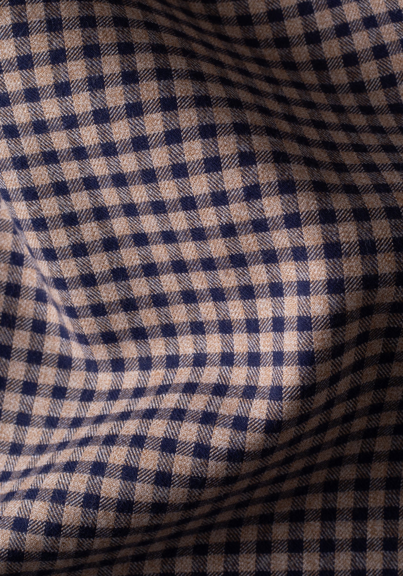 Dusk Beige Checked Flannel Twill Shirt