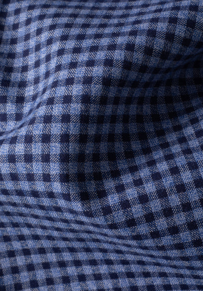 Serene Blue Checked Flannel Twill Shirt