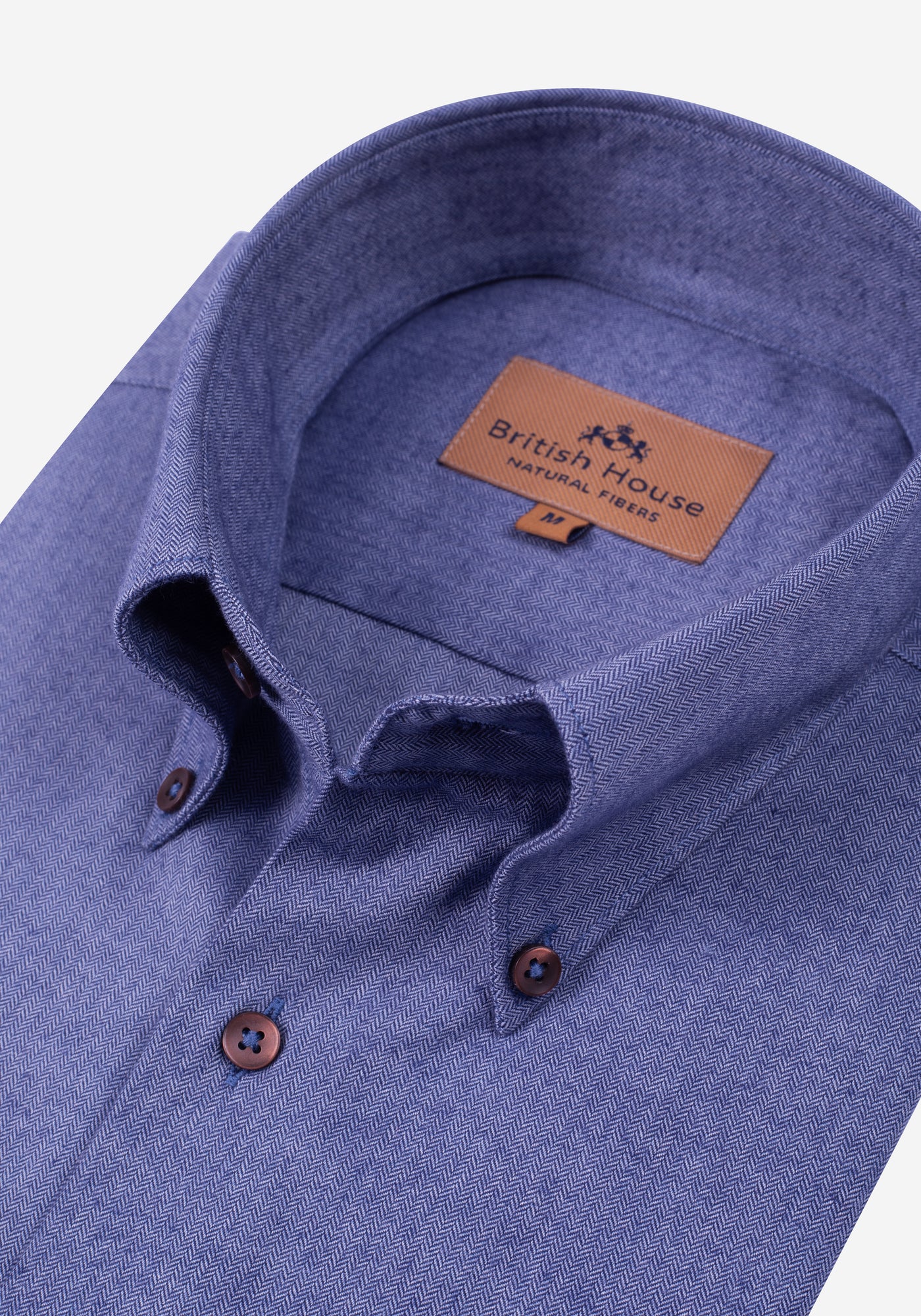 Icy Blue Herringbone Flannel Shirt