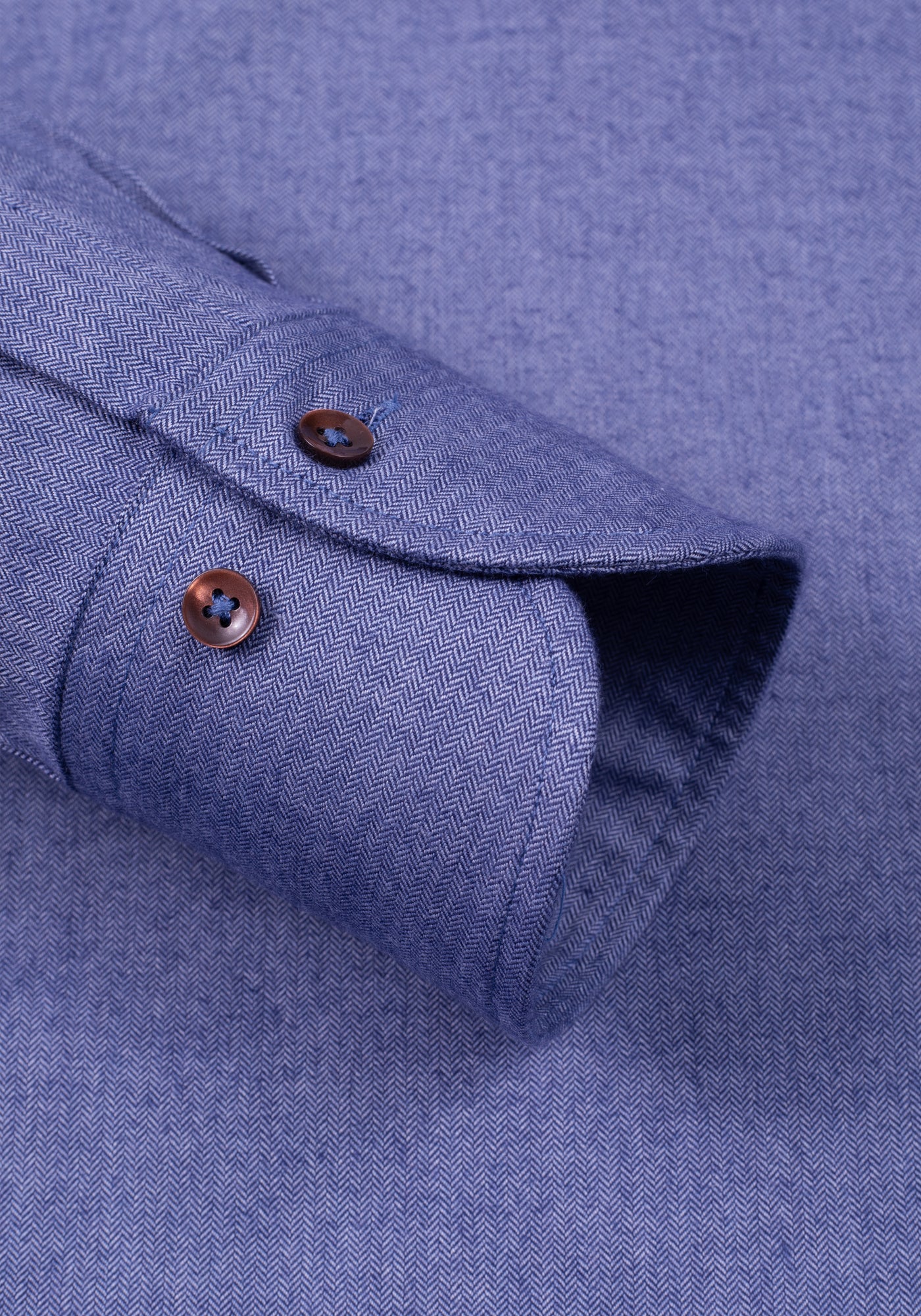 Icy Blue Herringbone Flannel Shirt