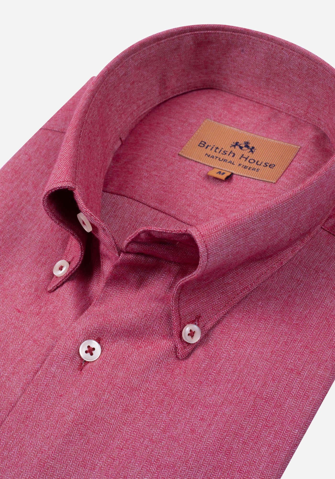 Blush Red Herringbone Flannel Shirt