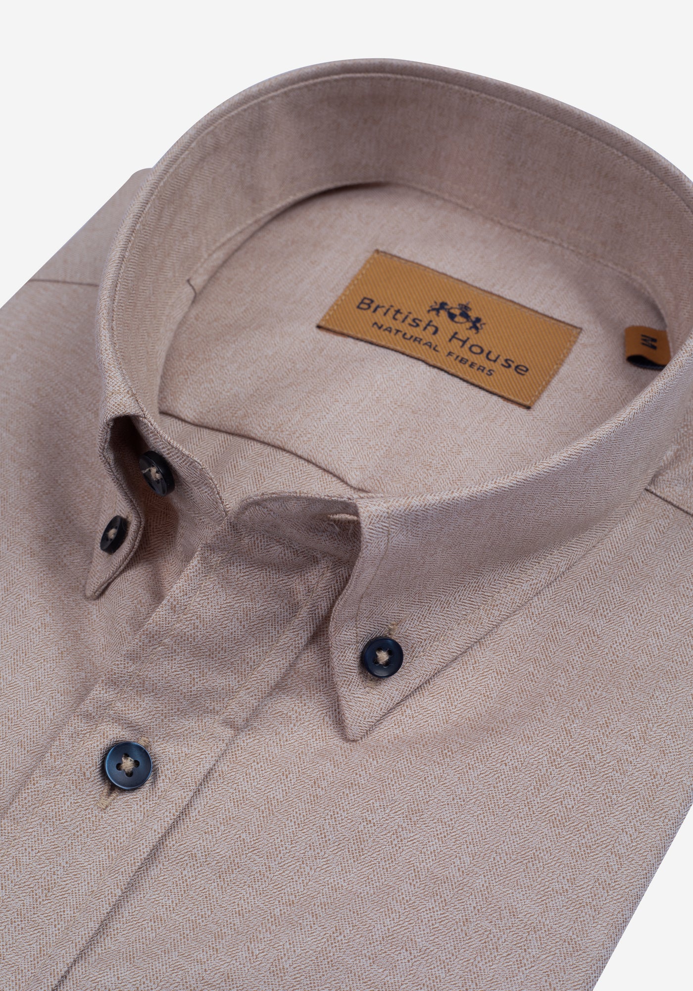 Pale Beige Herringbone Shirt