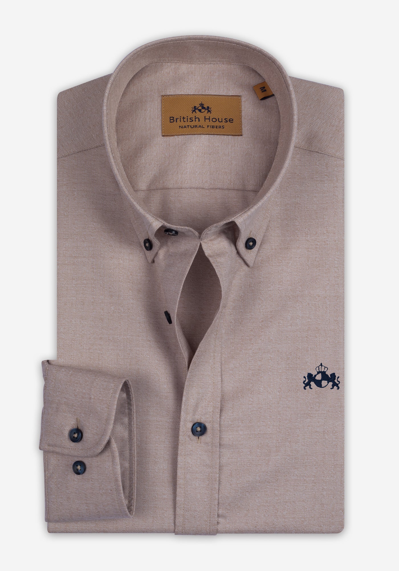 Pale Beige Herringbone Shirt