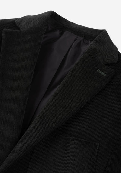 Slim Fit Dim Green Stripe Corduroy Blazer