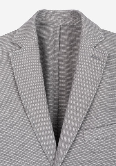 Contemporary Fit Moon Grey Dotted Linen Blend Blazer