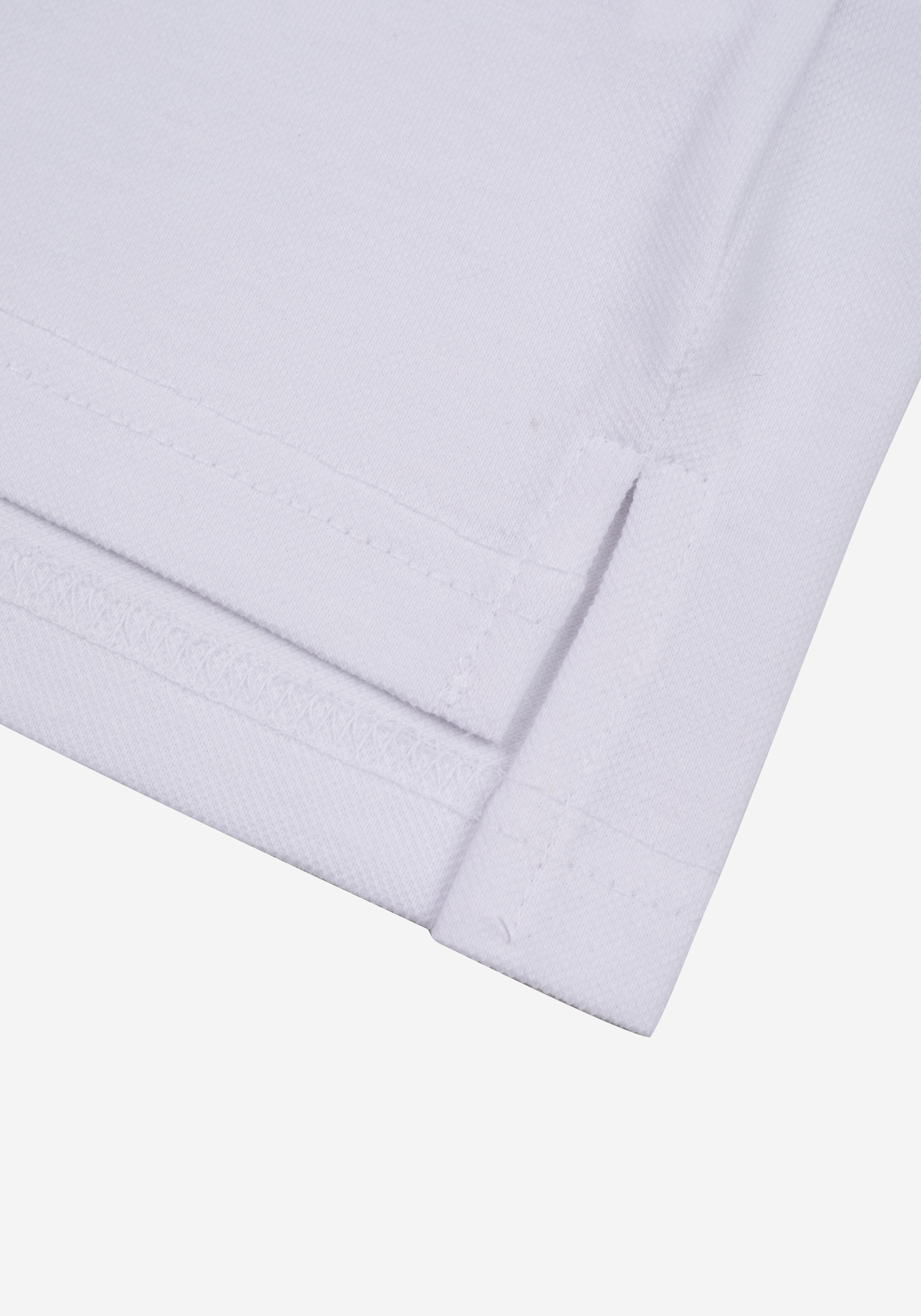 Cloud White Cotton Parti-Colored Polo Shirt - Long Sleeve