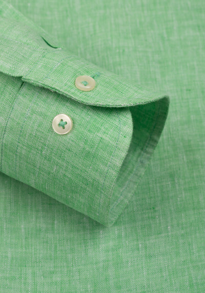 Lime Green Belgian Linen Shirt