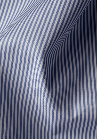 Giza 87 Cotton Royal Blue Stripe Signature Twill Shirt