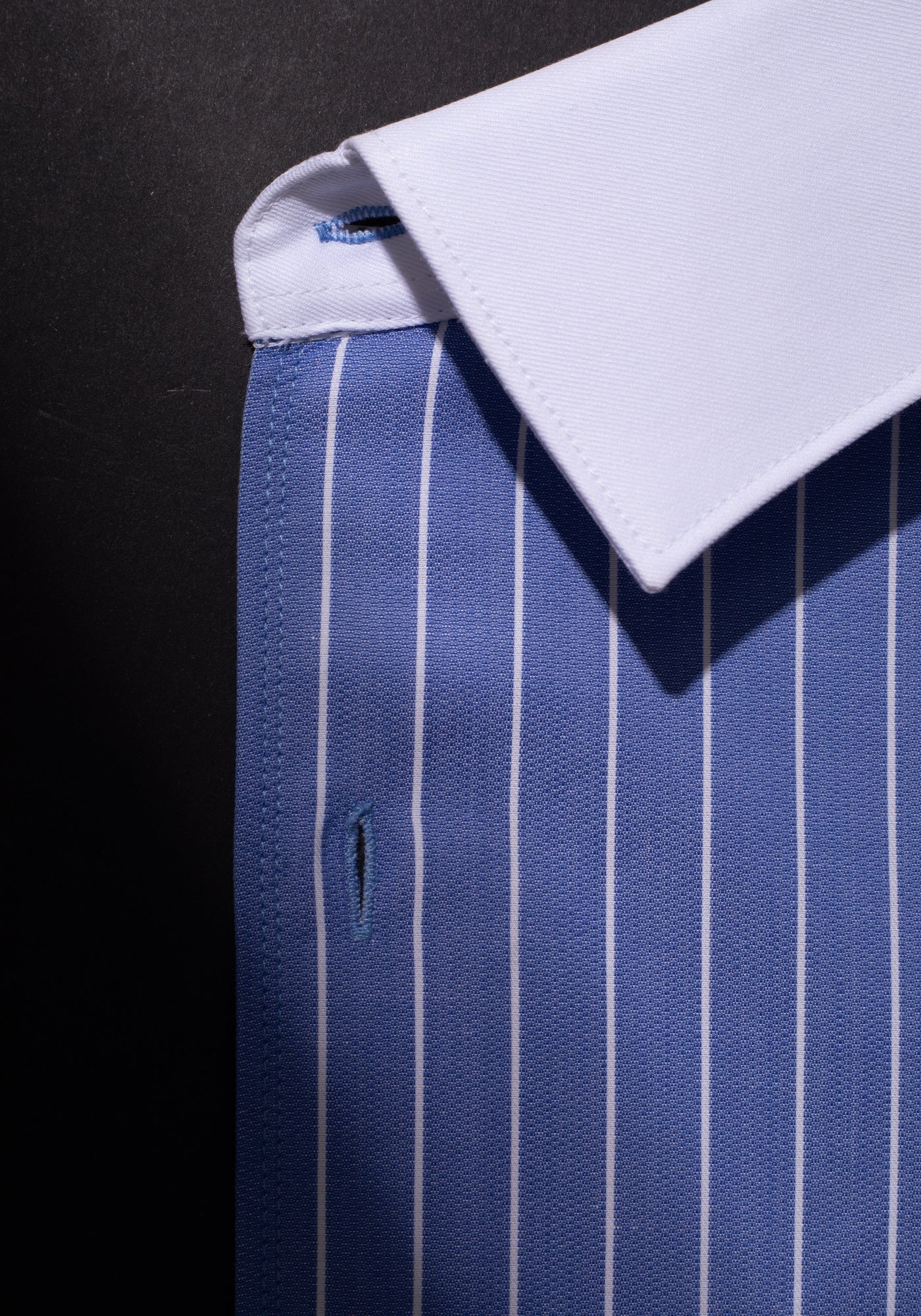 Vintage Blue Stripe Basket Weave Shirt