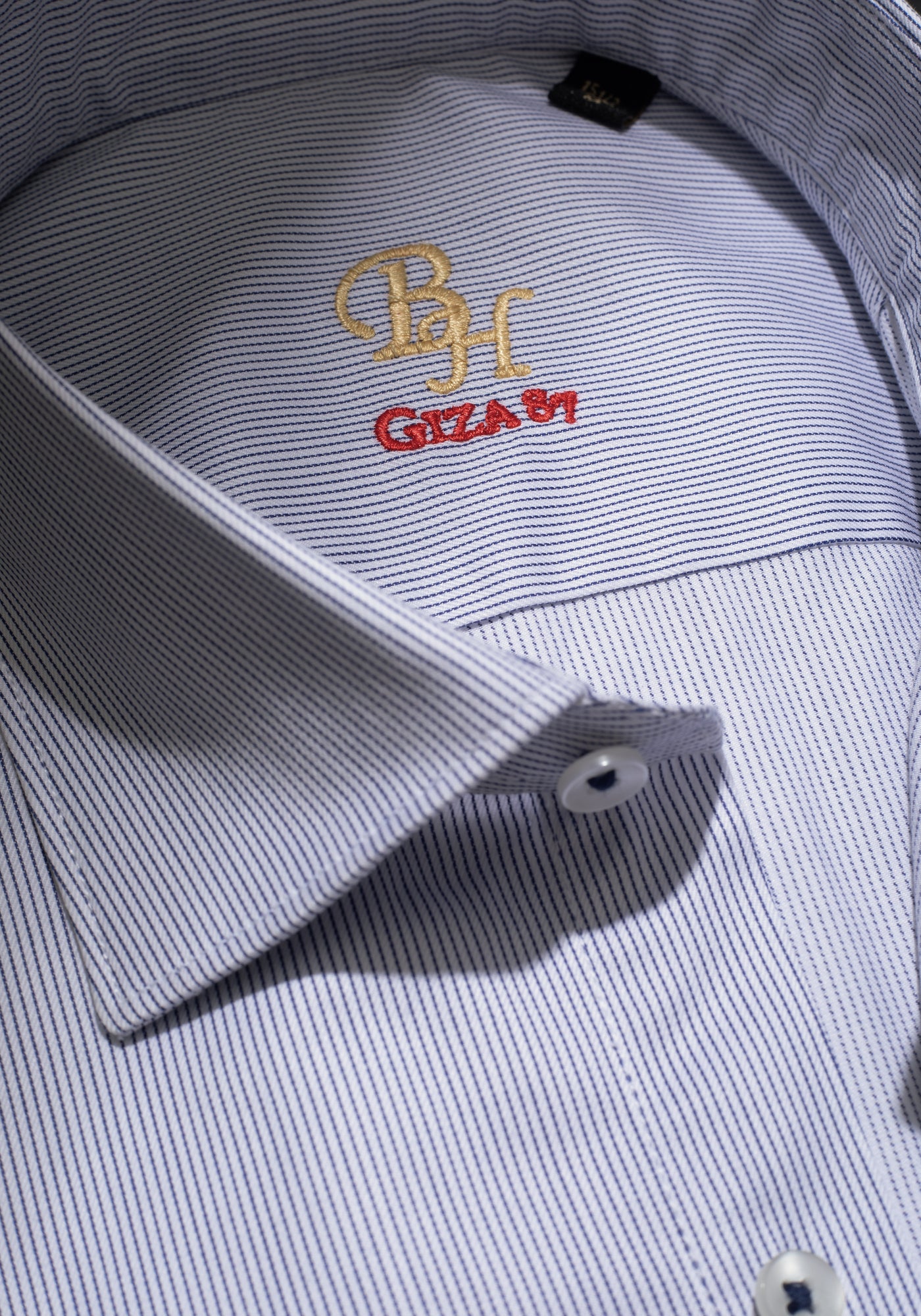 Giza 87 Cotton Granite Blue Stripe Signature Twill Shirt