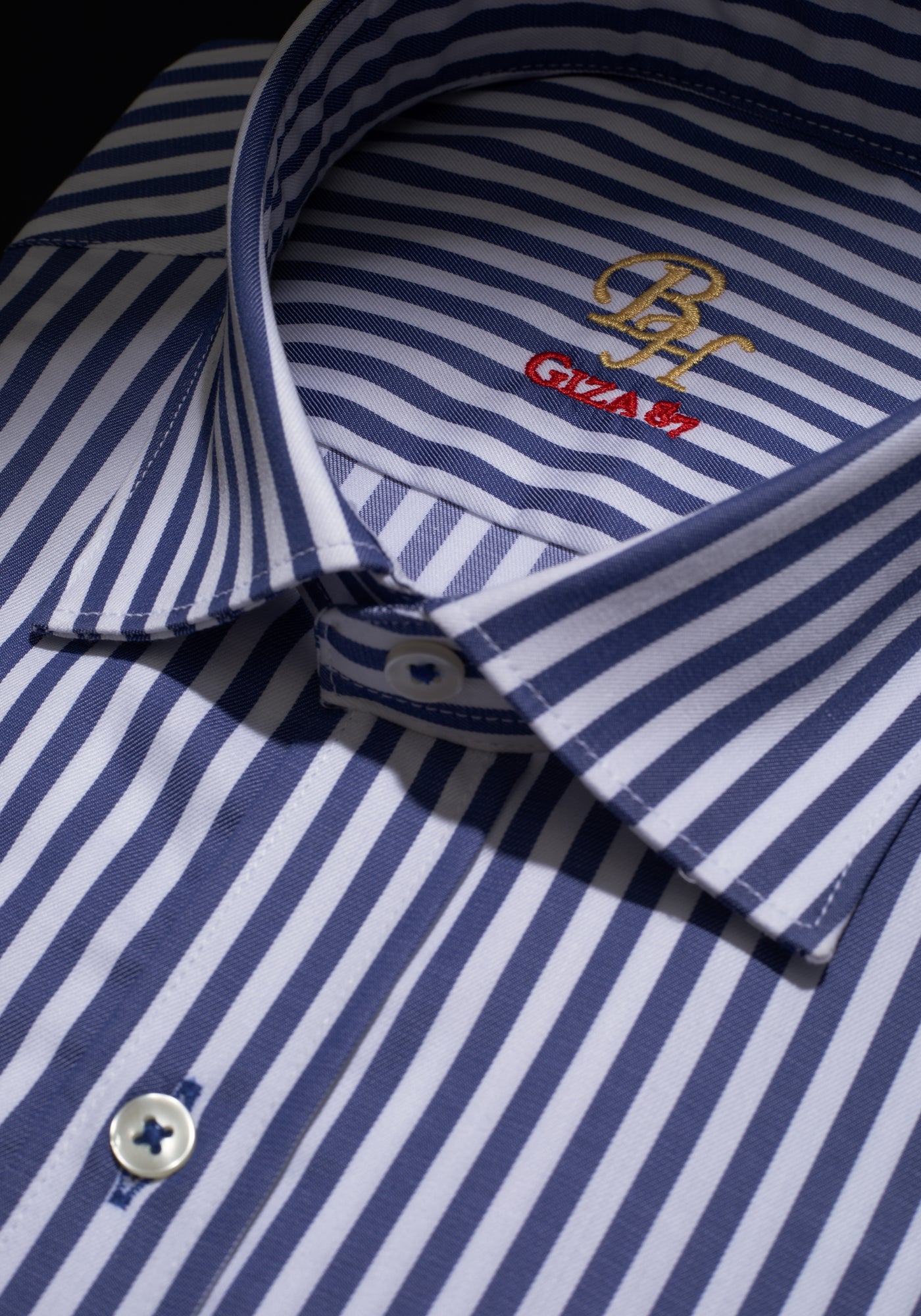 Giza 87 Cotton Atlantic Blue Stripe Signature Twill Shirt