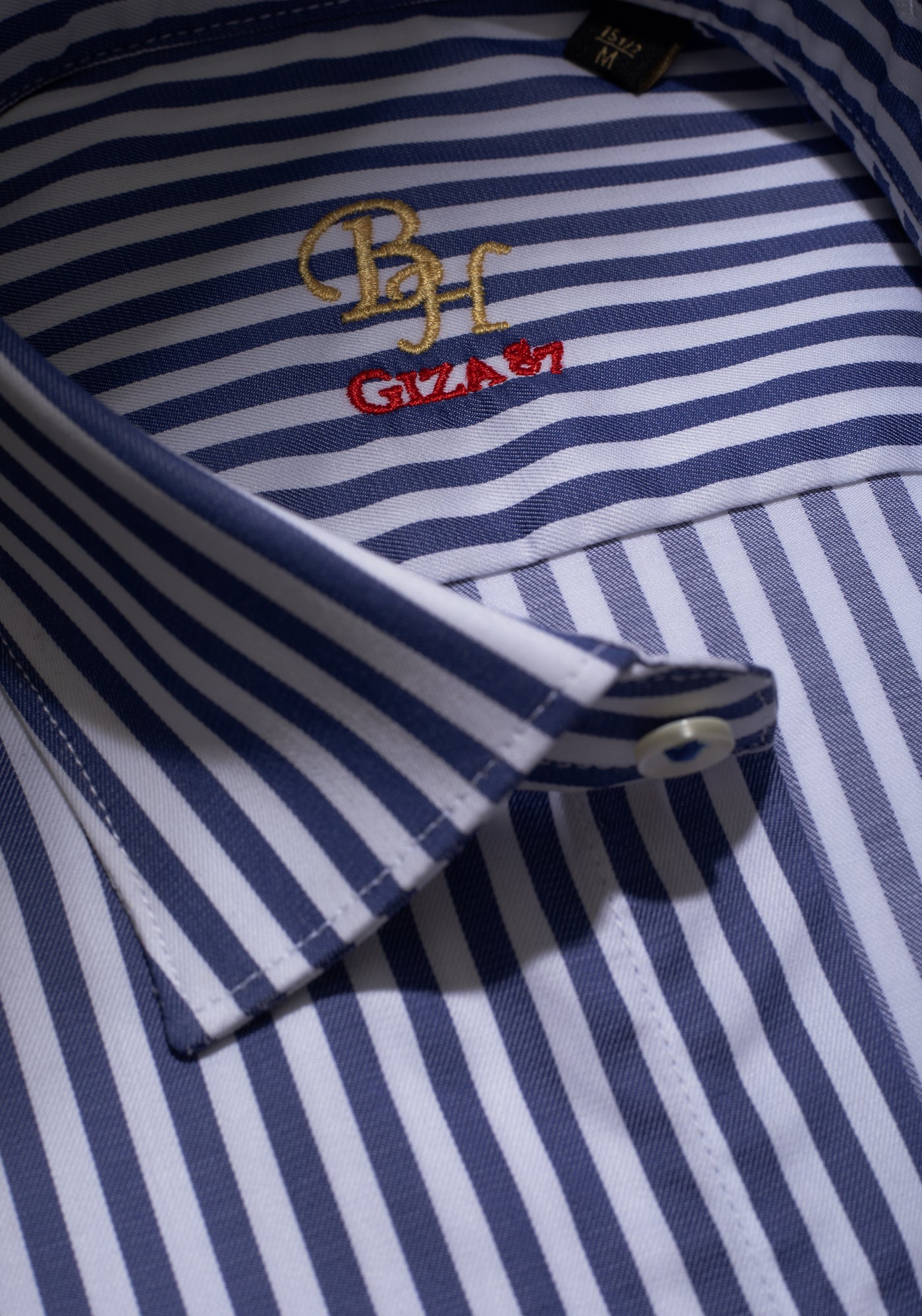 Giza 87 Cotton Atlantic Blue Stripe Signature Twill Shirt