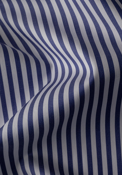 Giza 87 Cotton Atlantic Blue Stripe Signature Twill Shirt