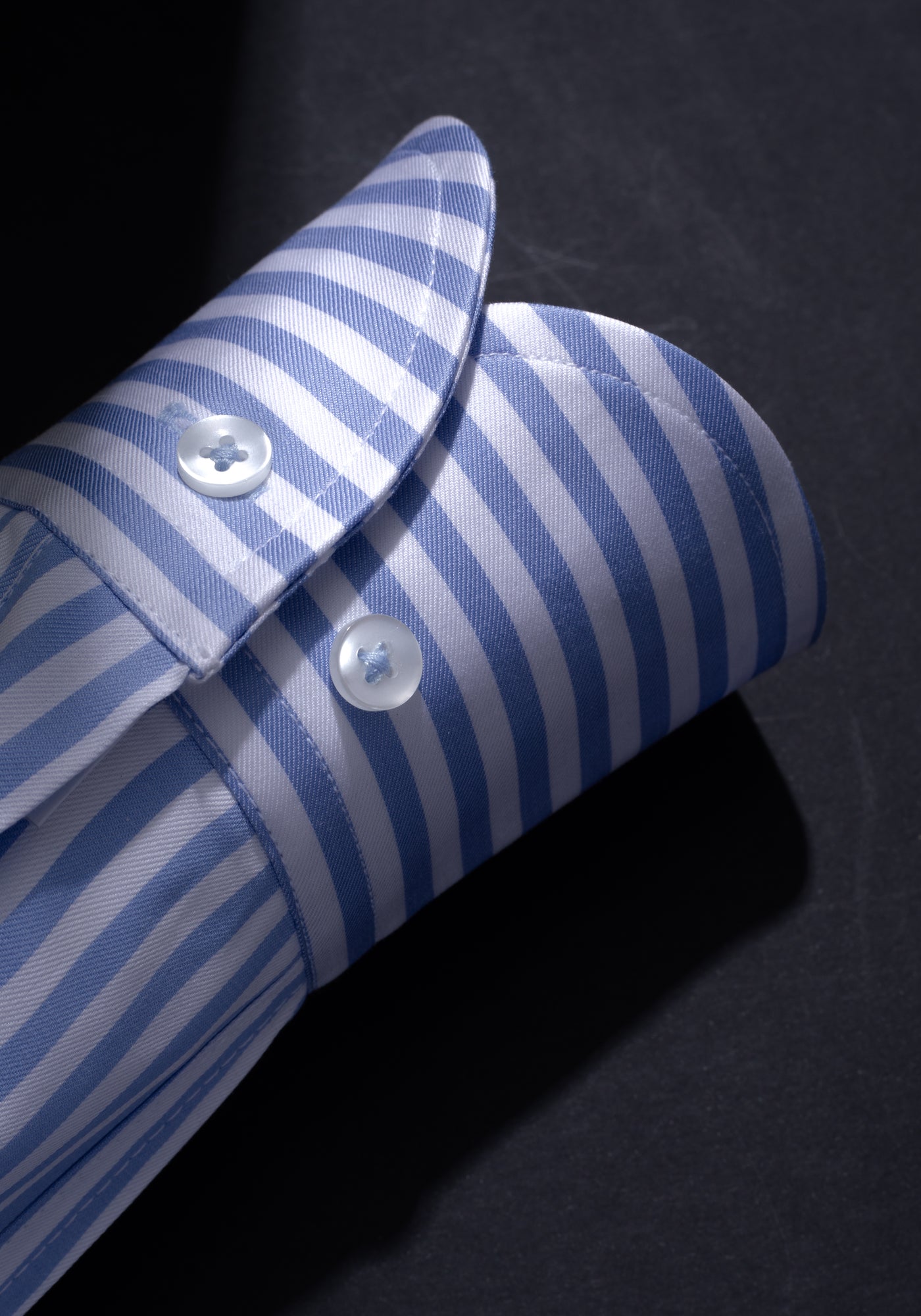 Giza 87 Cotton Mystic Blue Stripe Signature Twill Shirt