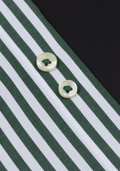 Giza 87 Cotton Emerald Green Stripe Signature Twill Shirt