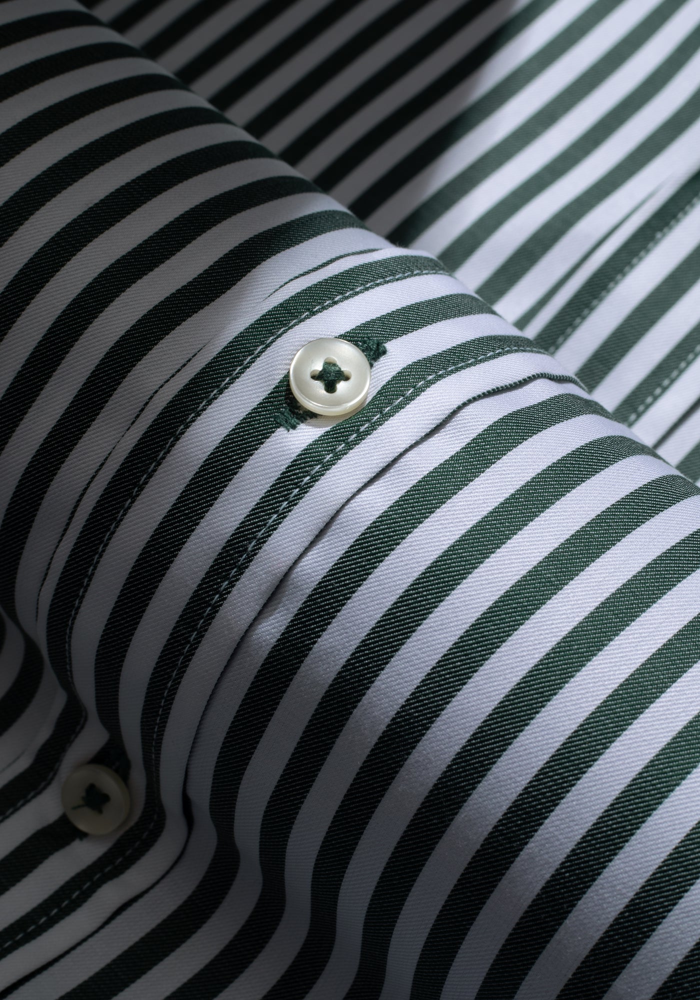 Giza 87 Cotton Emerald Green Stripe Signature Twill Shirt