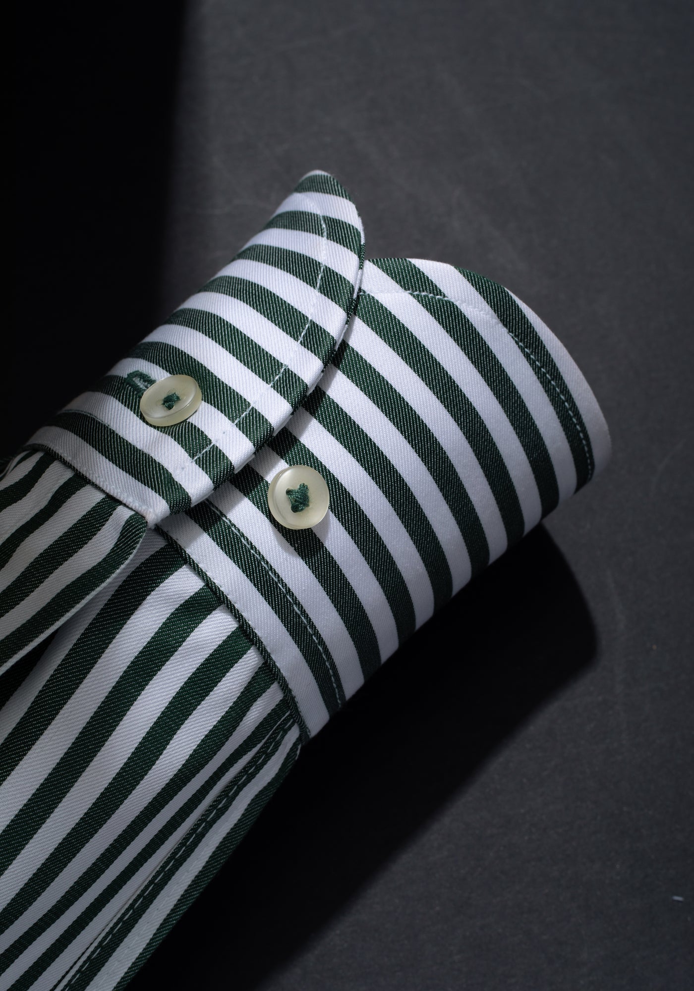 Giza 87 Cotton Emerald Green Stripe Signature Twill Shirt