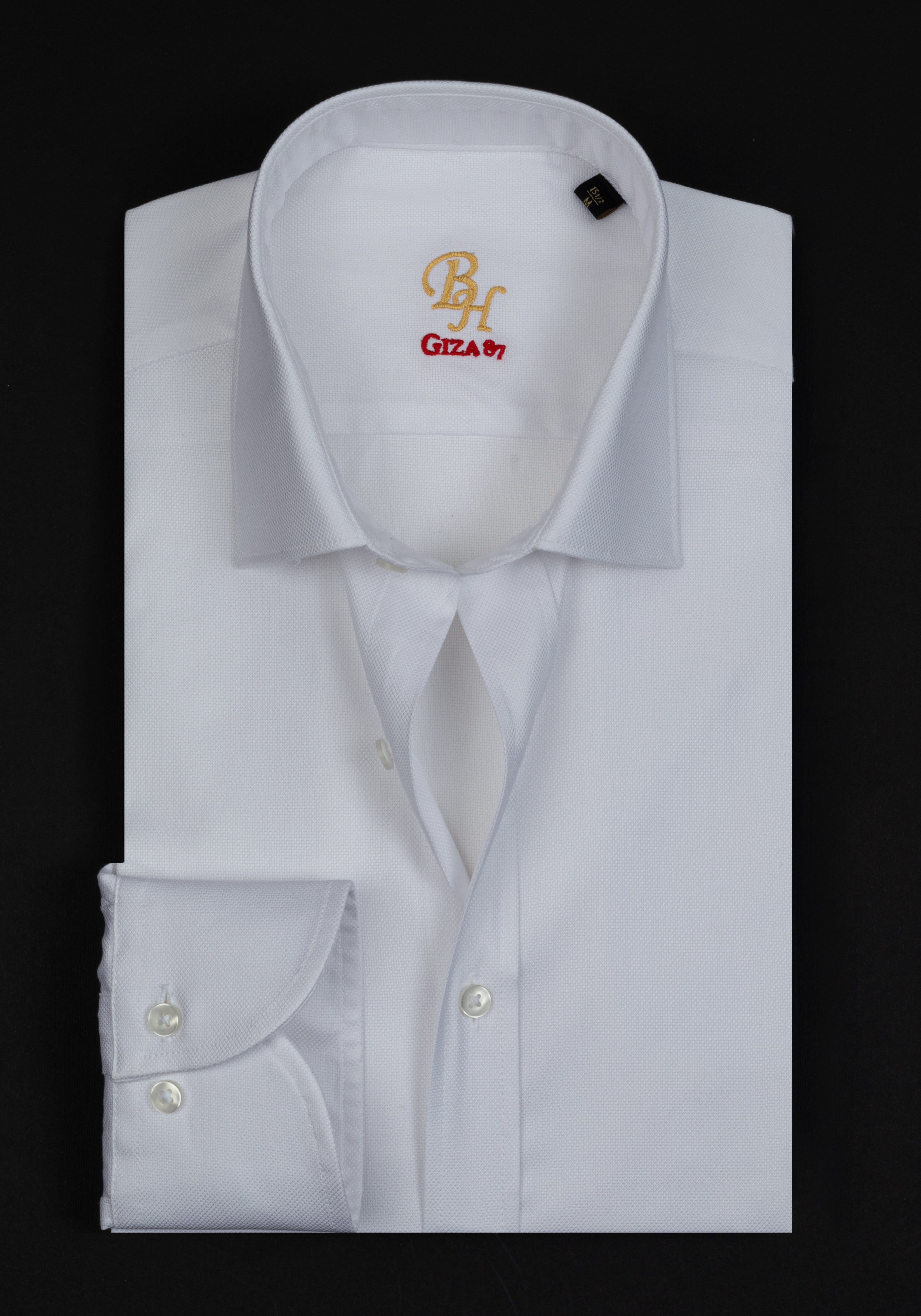 Giza 87 Cotton Floral White Oxford Piqué Shirt – British House