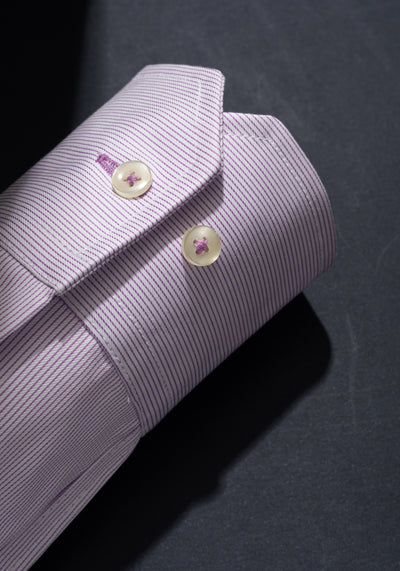 Berry Purple Stripe Fine Twill Shirt