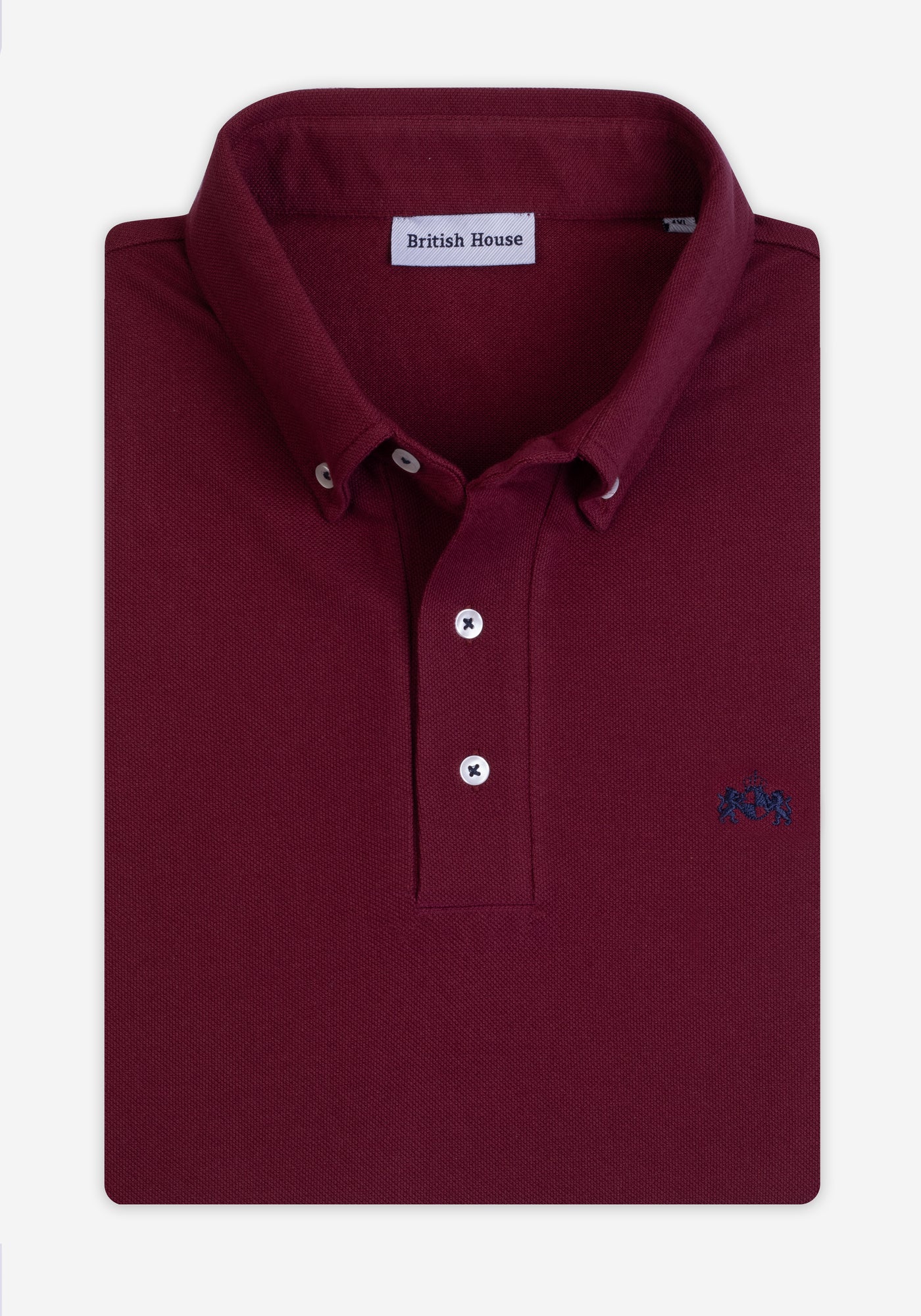Deep Burgundy Cotton Polo Shirt