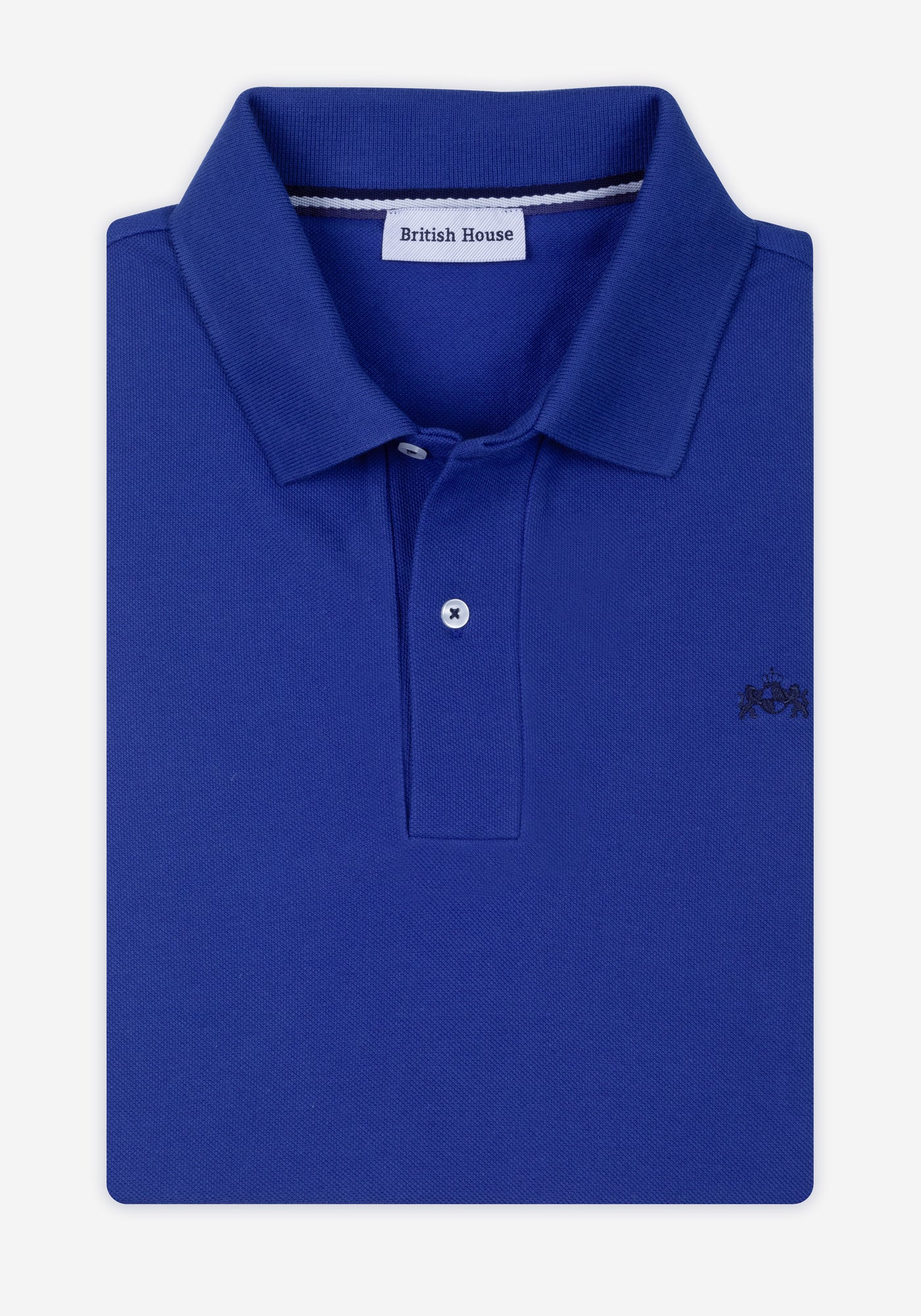 Pure Blue Cotton Polo Shirt