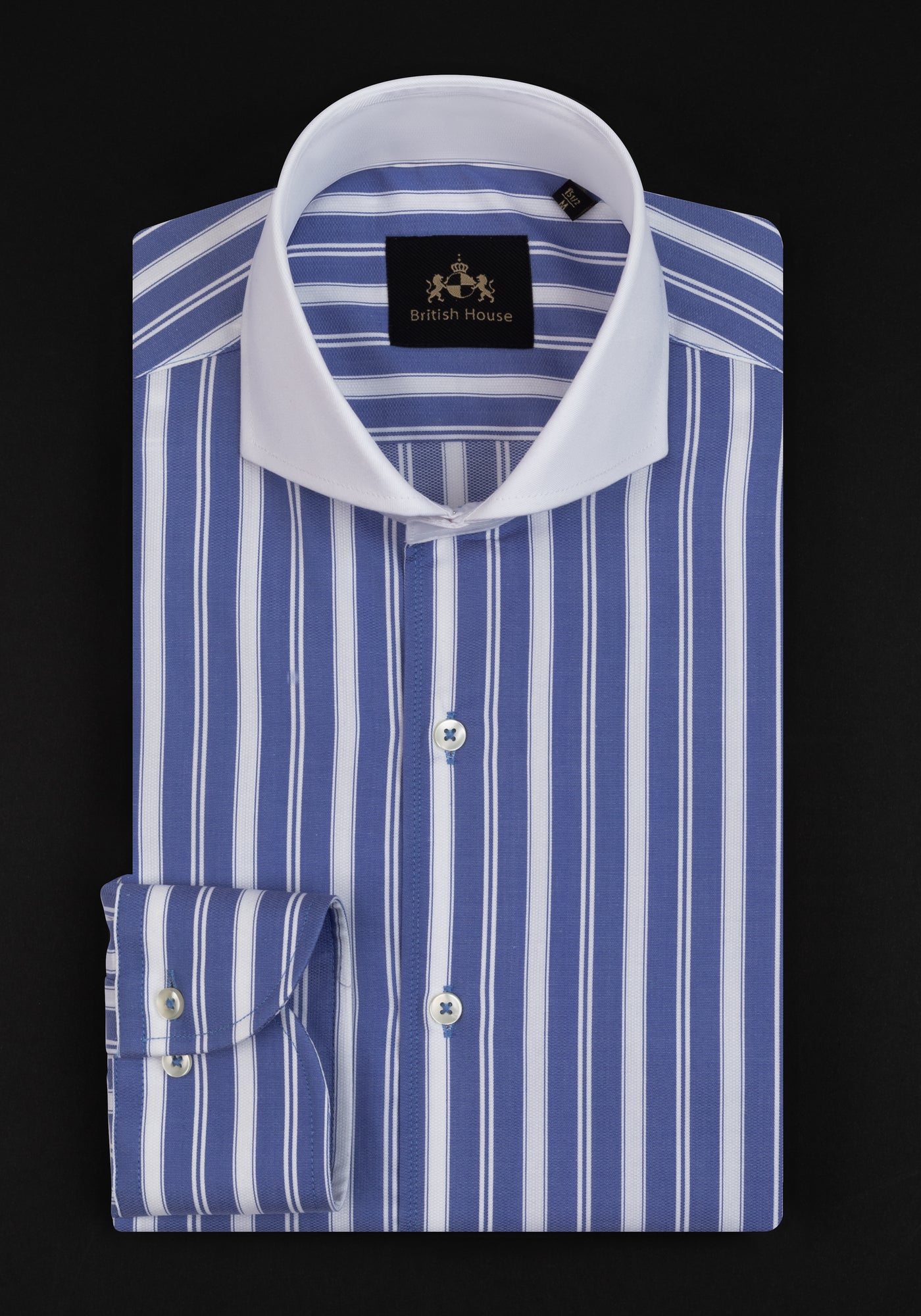 Royal Blue Stripe Basket Weave Shirt