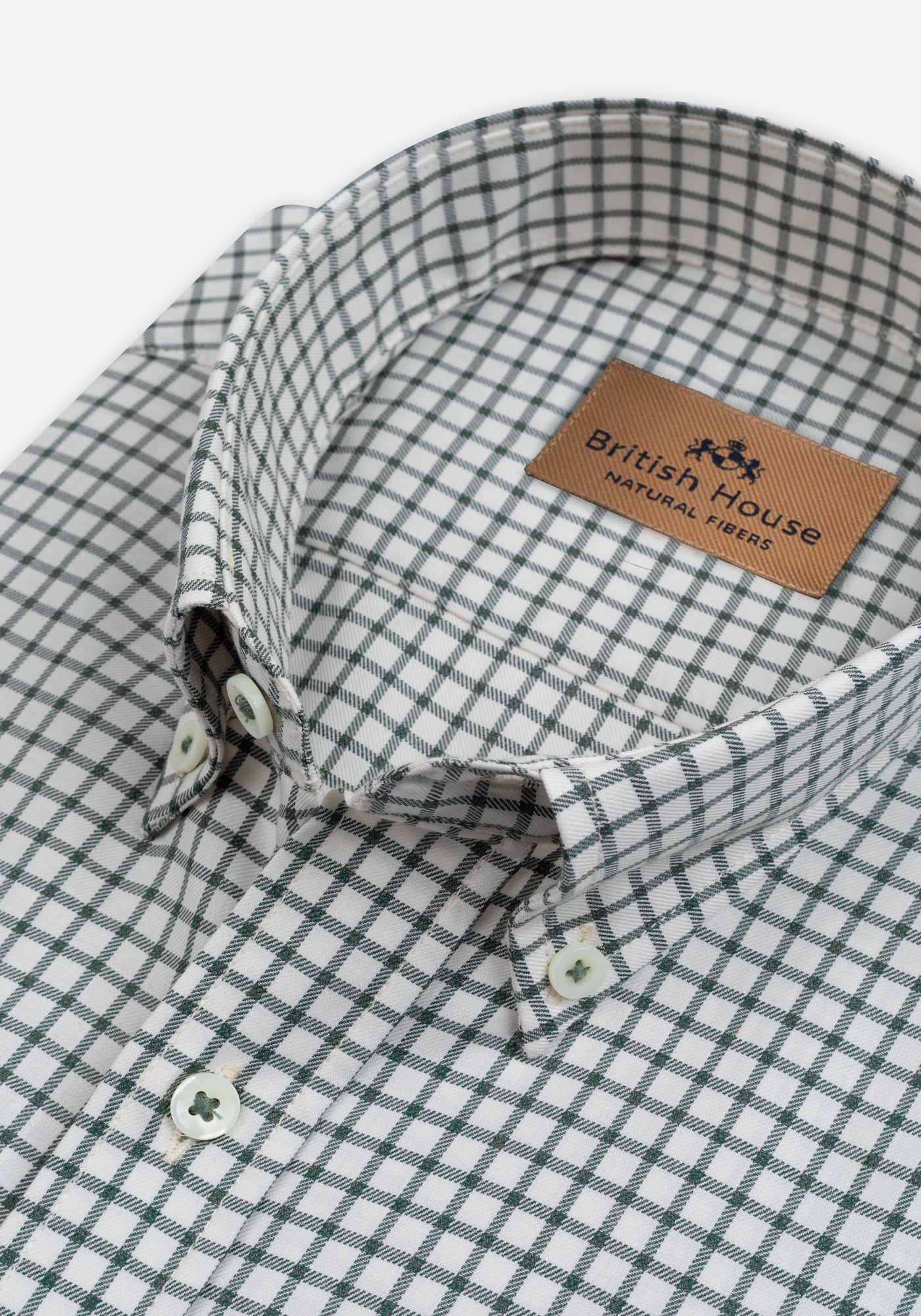 Ivy Green White Checked Twill Shirt