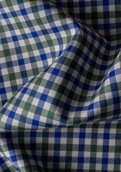 Green Blue Checked Twill Shirt