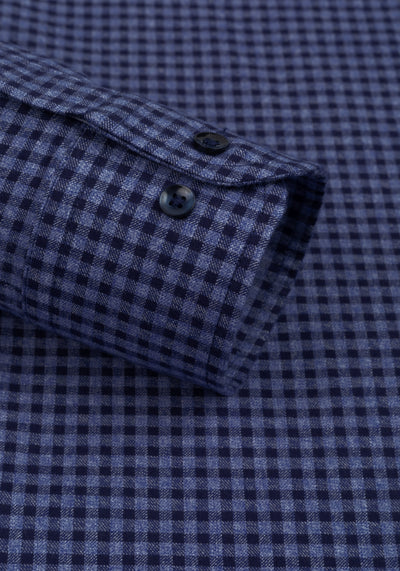 Claret Navy Checked Flannel Shirt