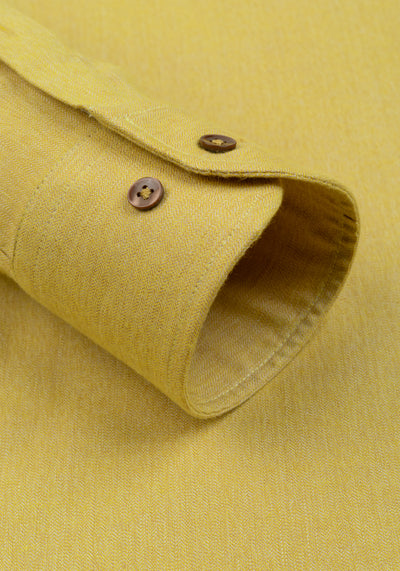 Saffron Yellow Herringbone Flannel Shirt