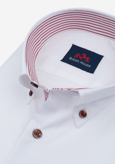 Moonlight White Red Poplin Shirt