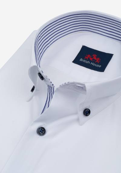 White True Navy Poplin Shirt