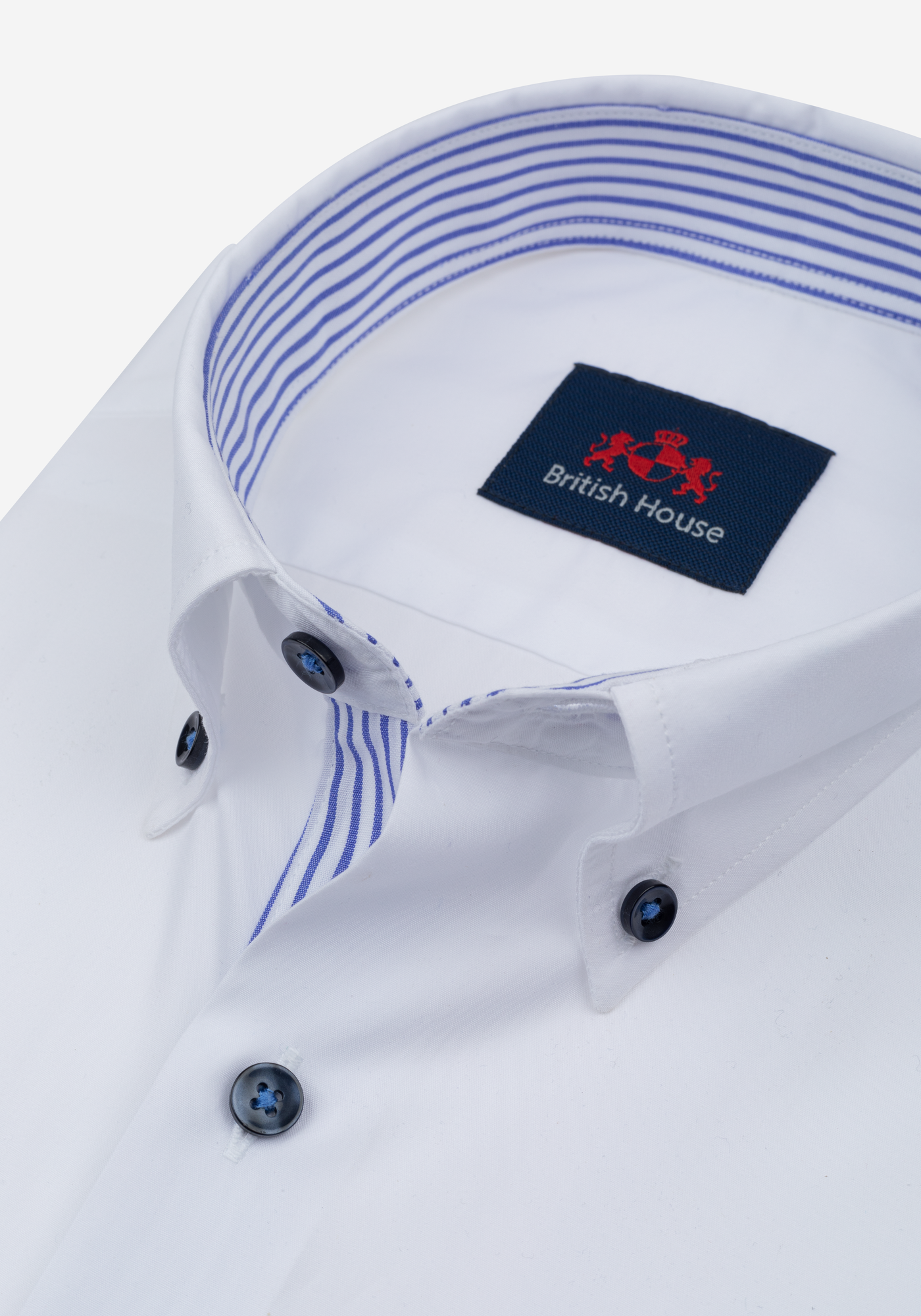 White Classic Blue Poplin Shirt