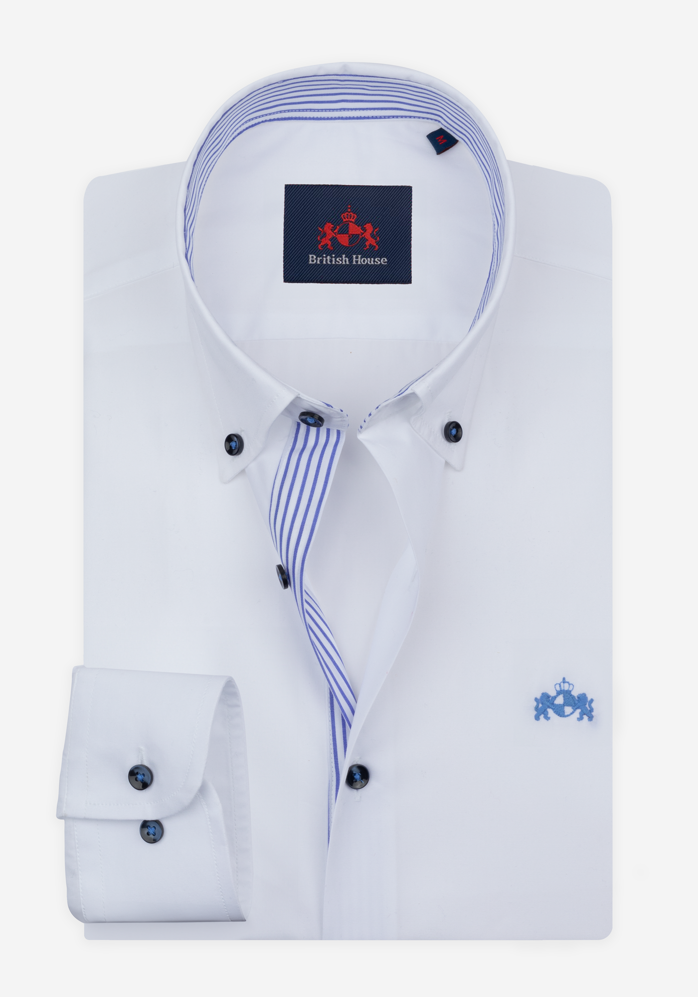 White Classic Blue Poplin Shirt