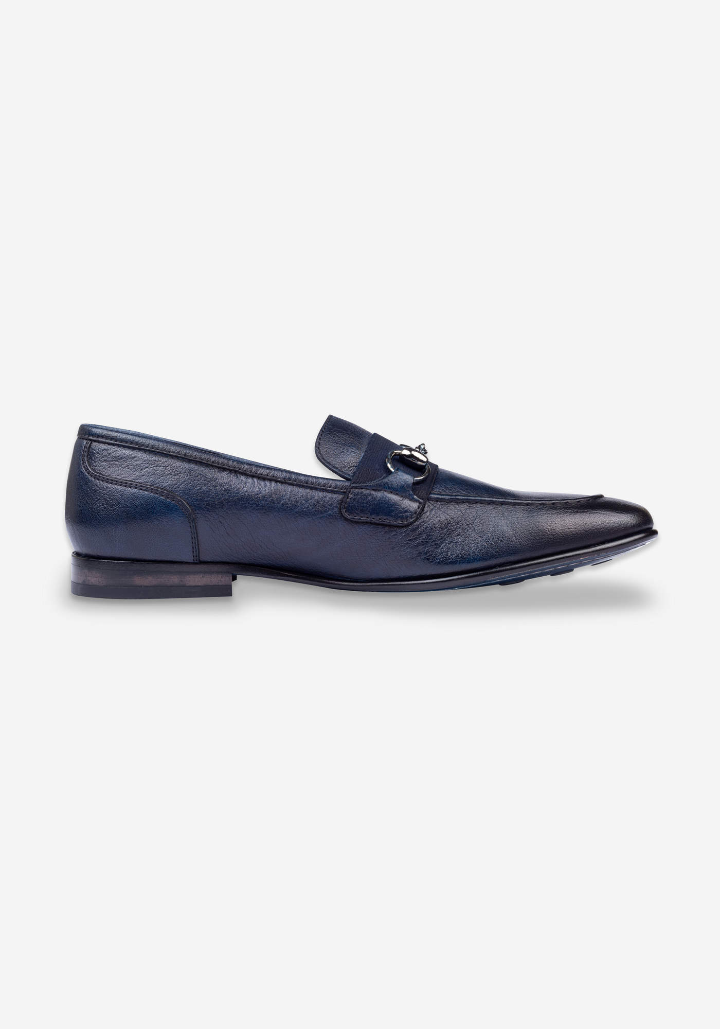 Ether Blue Calf-Skin Leather Shoes