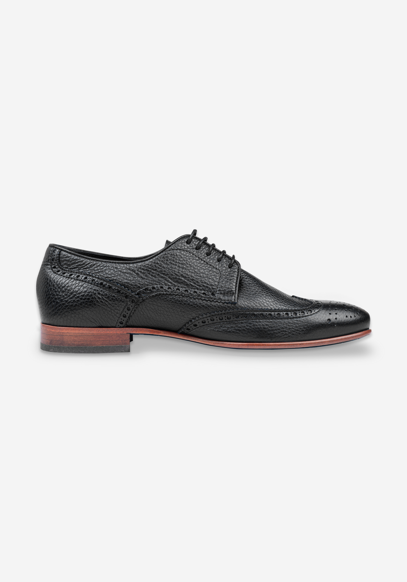 Lunar Black Calf-Skin Brogue Leather Lace-up