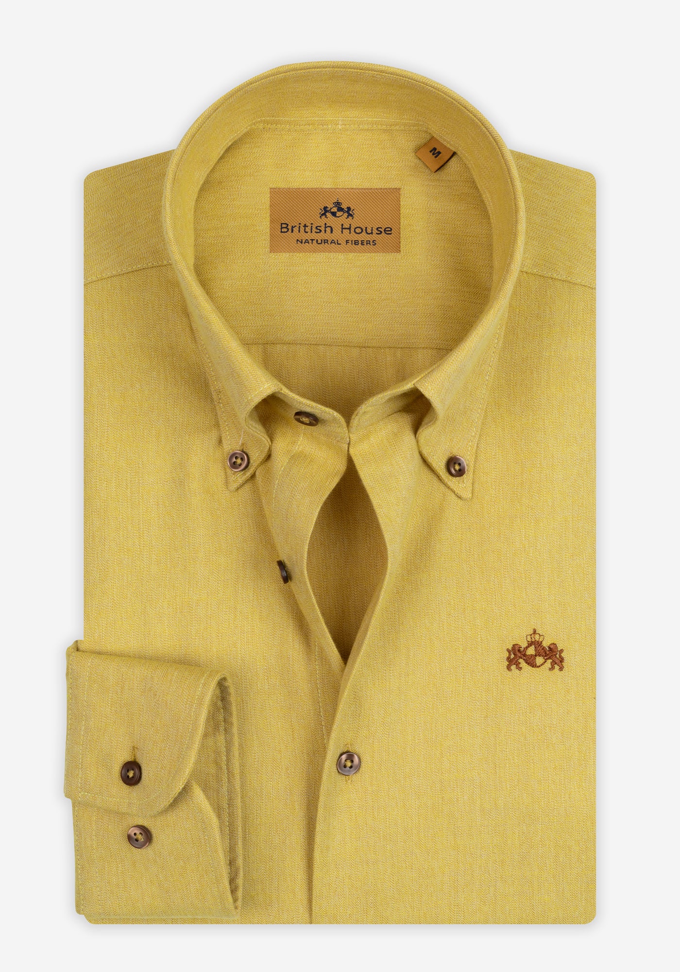 Saffron Yellow Herringbone Flannel Shirt