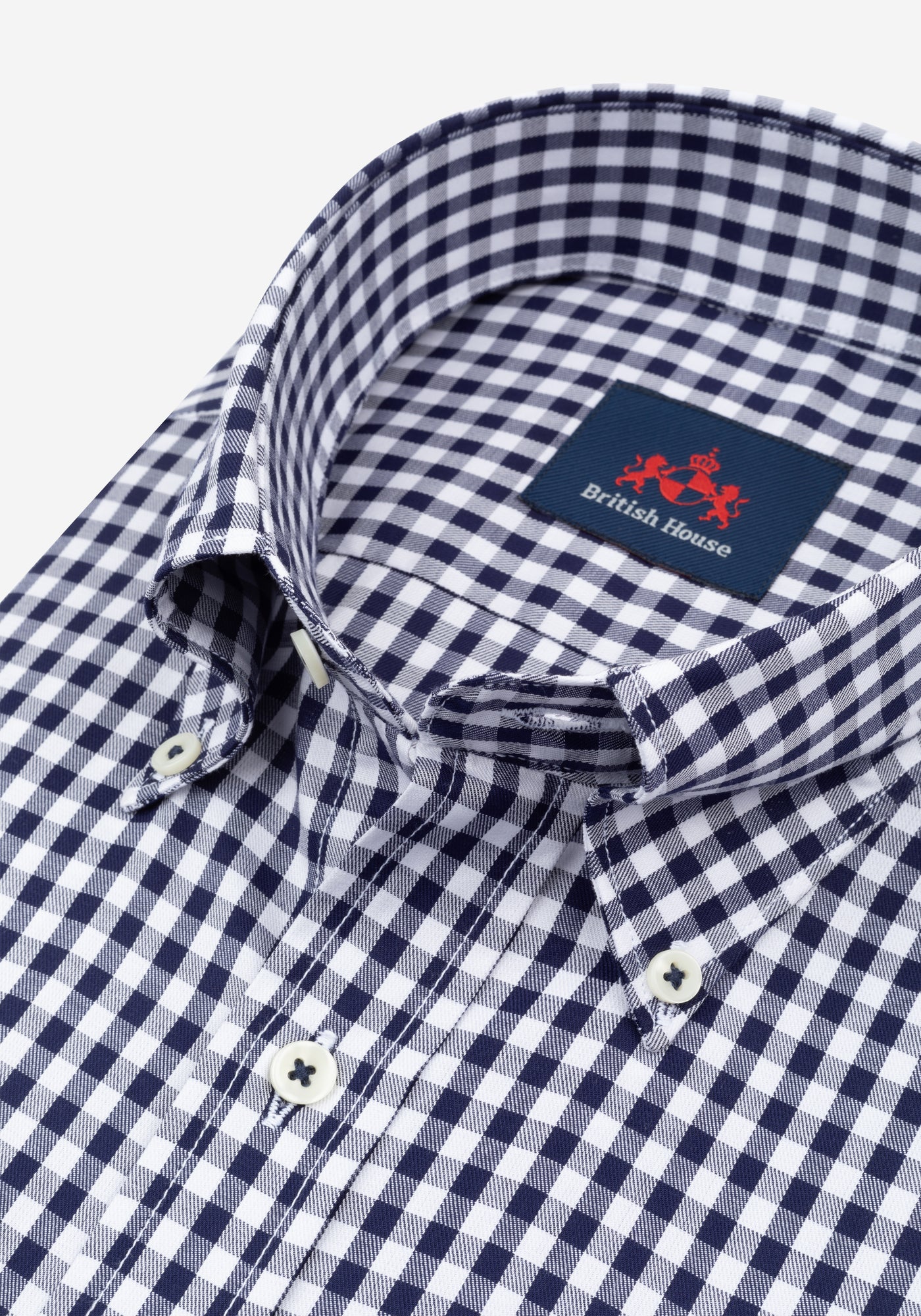 Ink Navy Checked Twill Shirt