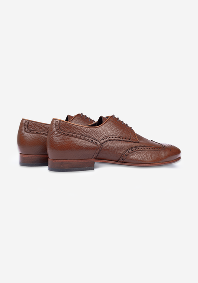 Earthy Brown Calf-Skin Brogue Leather Lace-up