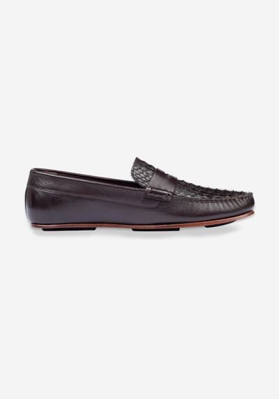 Oak Brown Croco Calf-Skin Leather Slip On