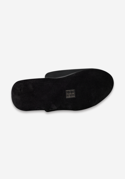 Raven Black Calf-Skin Leather English Slipper