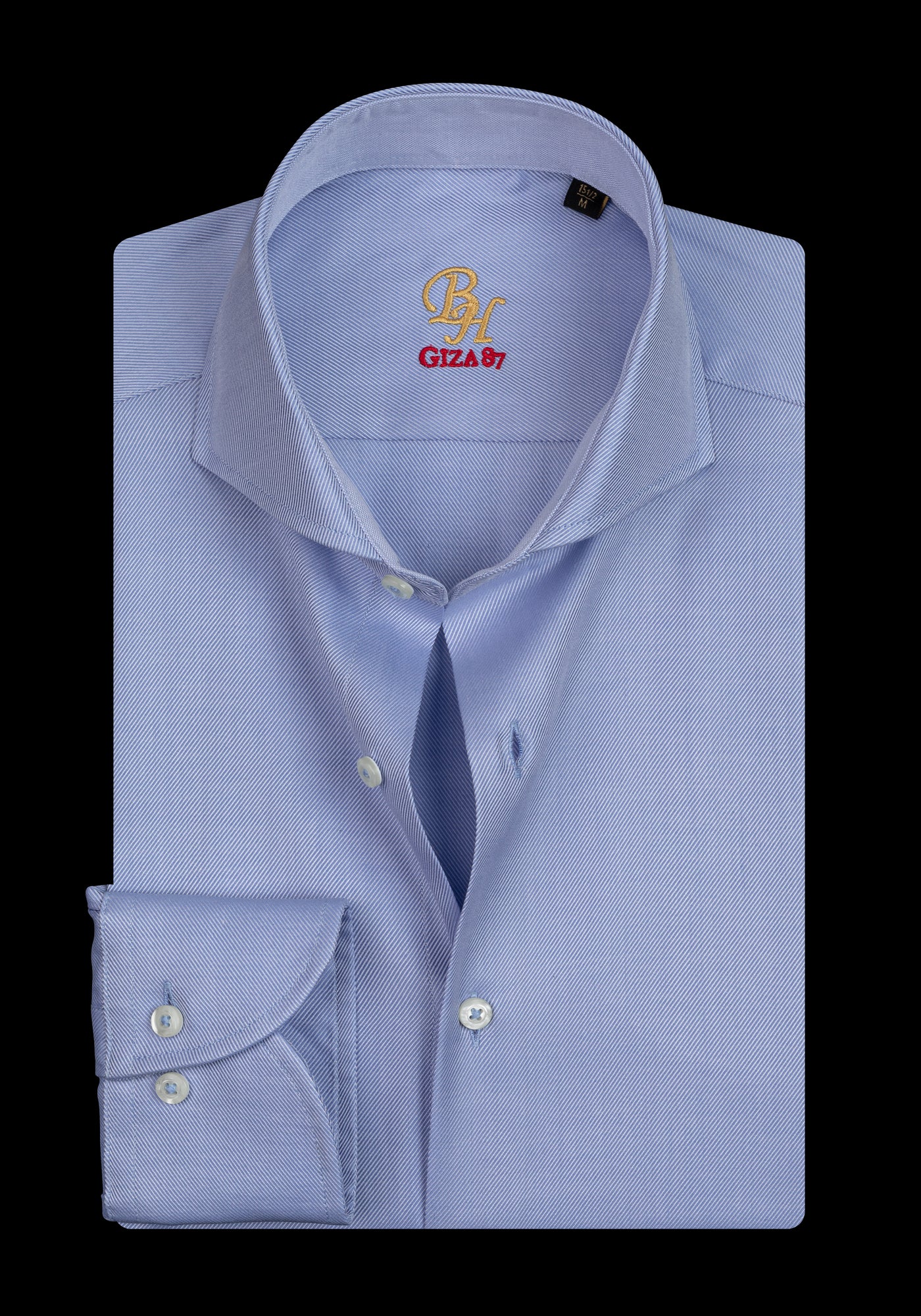 Giza 87 Cotton Soft Blue Stripe Fine Twill Shirt