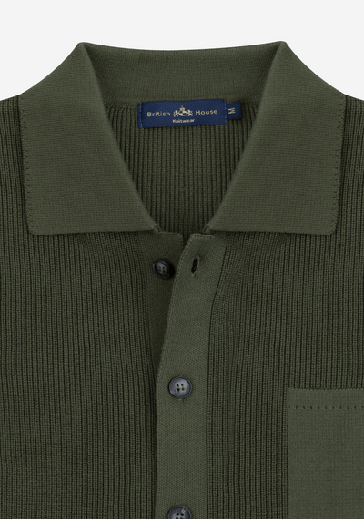 Deep Olive Heavy Knitted Cardigan