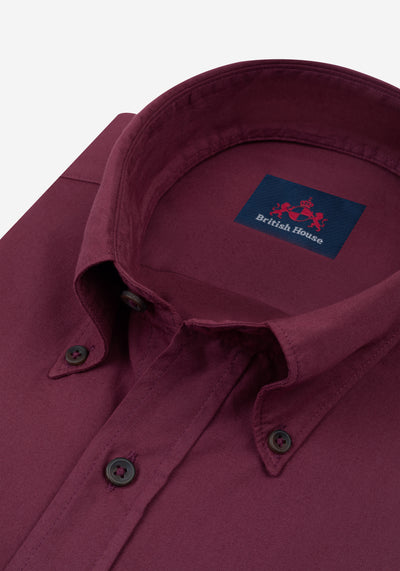 Mulberry Red Piece-Dyed Shirt