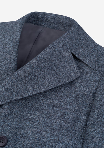 Heather Grey Double-Breasted Poly Coat