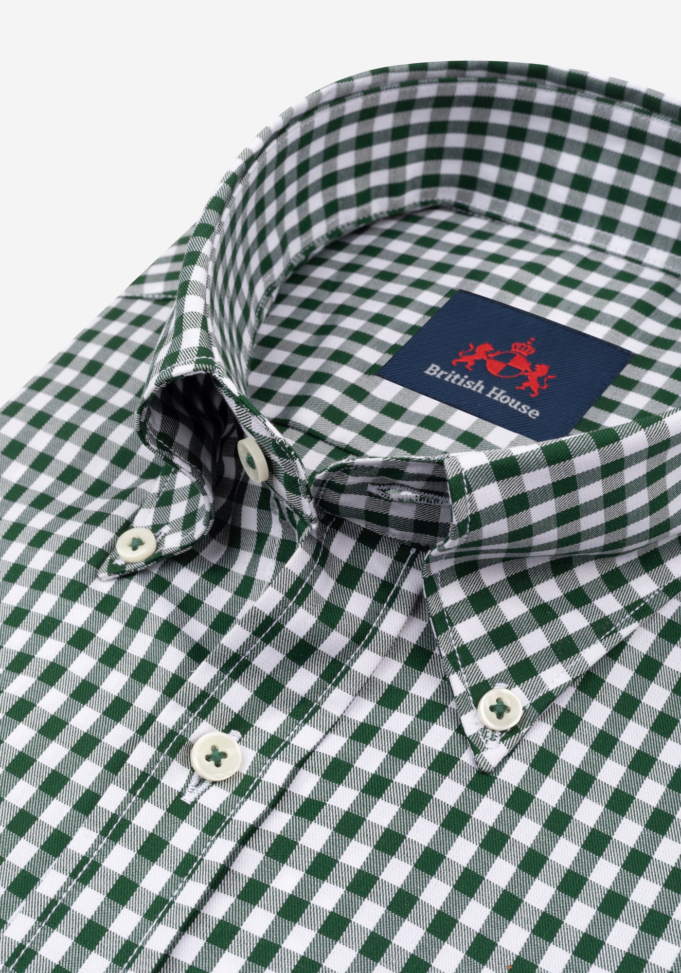 Emerald Green Checked Twill Shirt