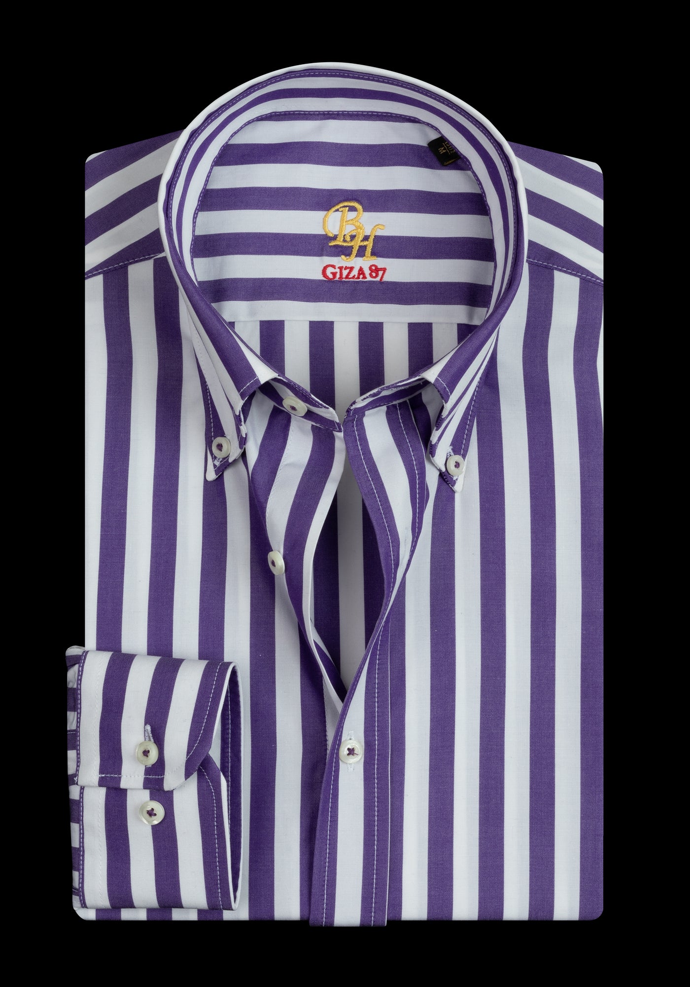 Giza 87 Cotton Lavender Purple Stripe Fine Oxford Shirt